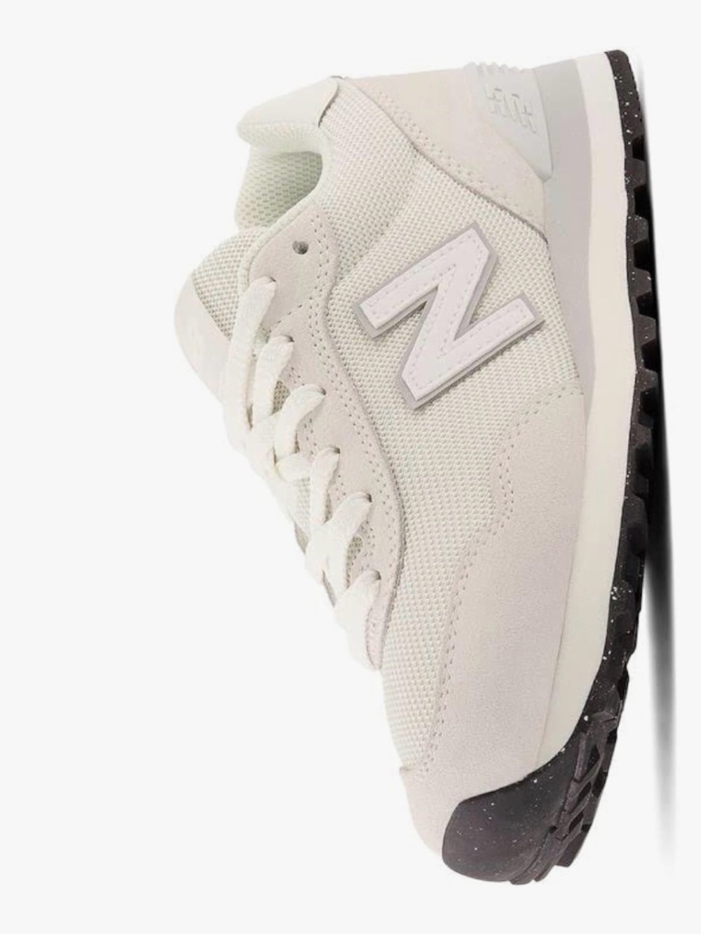 New Balance Women's Off-White Mesh & Suede Sneaker